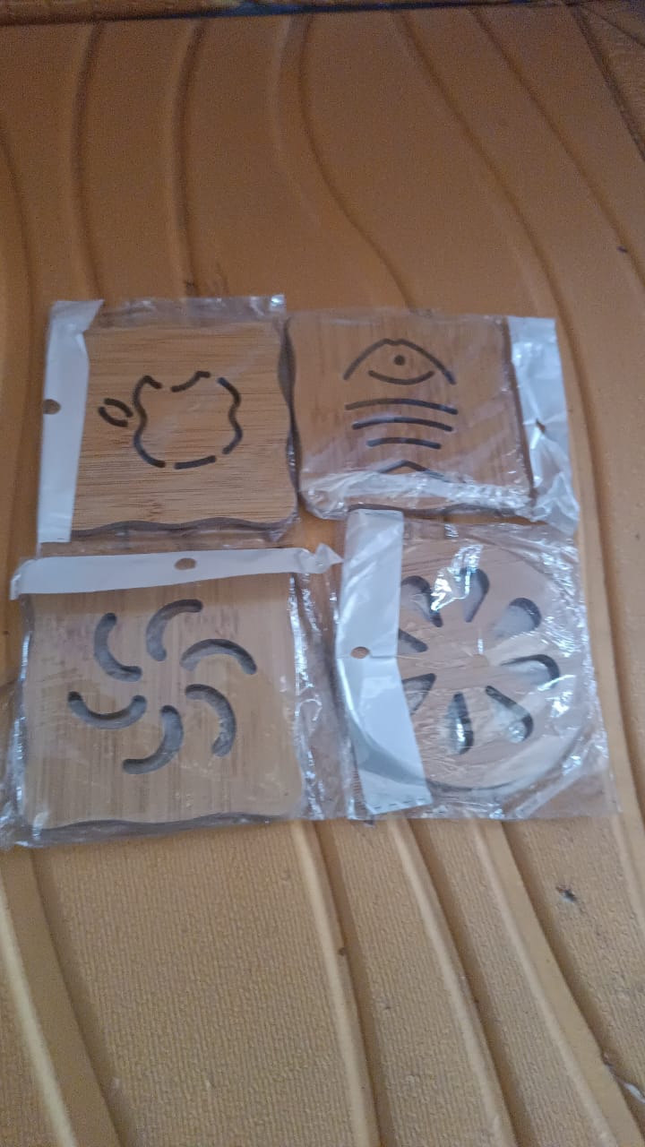 Wooden Table Coasters Tea Coasters (1 Pc / Mix Design) Wooden Table Coasters Tea Coasters (1 Pc / Mix Design)